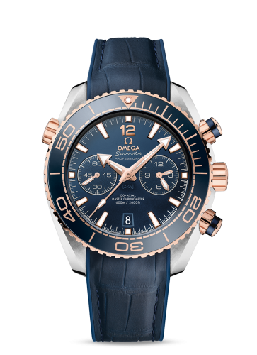 Omega Seamaster Planet Ocean 600M Co-Axial 45.5 Master Chronometer Chronograph Stainless Steel / Sedna Gold / Blue / Alligator
